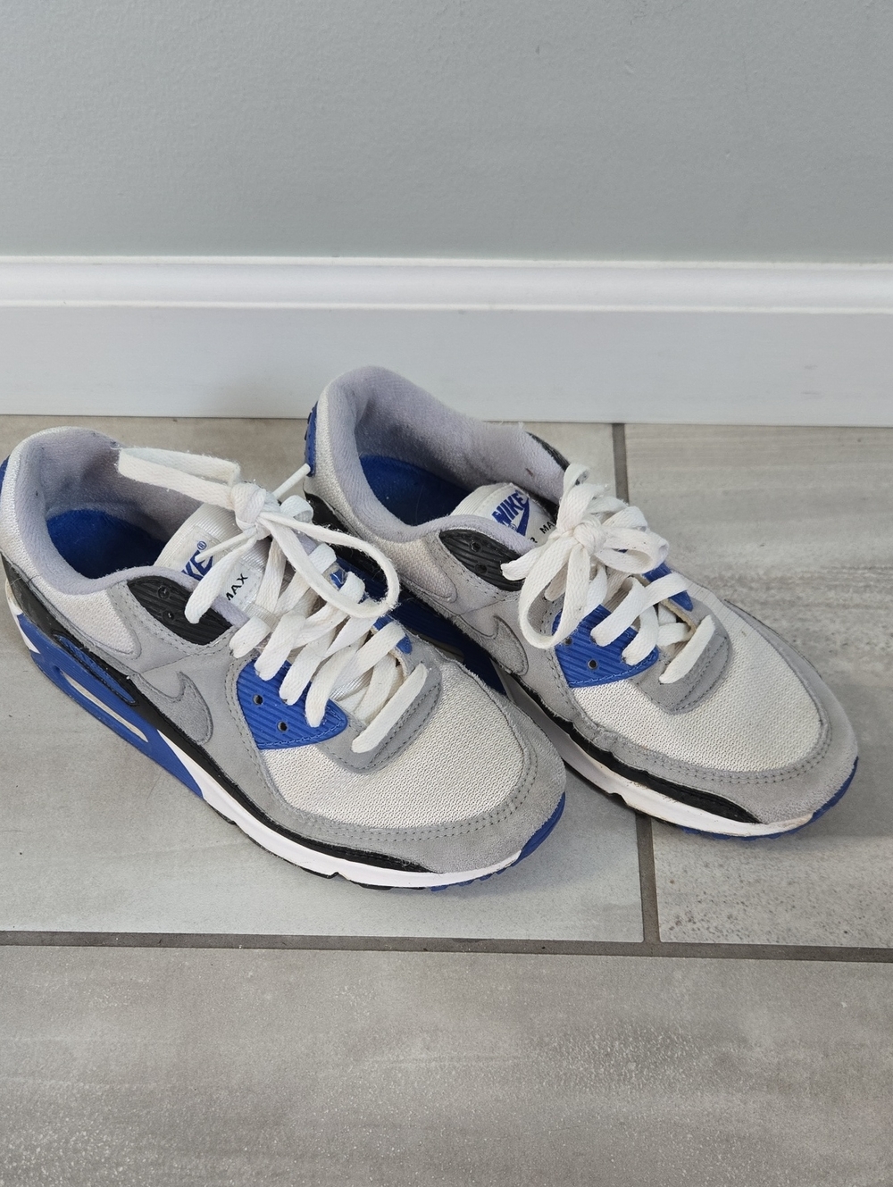 Nike Kids Blue and Gray Mesh Lace-Up Sneakers